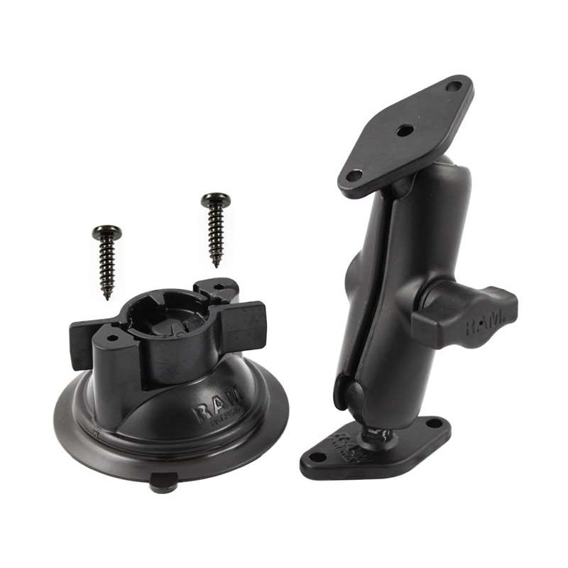 RAM Mounts Saugfuss-Set mit Diamond-Anbindung (Trapez) - nicht montiert, mittlerer Verbindungsarm, 2x Diamond-Basisplatte (Trapez), B-Kugel (1 Zoll),