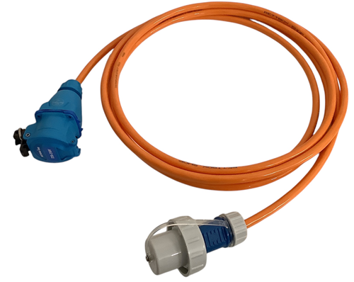 RETTBOX® ONE Anschlussstecker 20 A, 230 V, 1P+N+E, 12 m Anschlussleitung, Schuko-Stecker mit Bajonett-Verschluss, Farbe: Orange