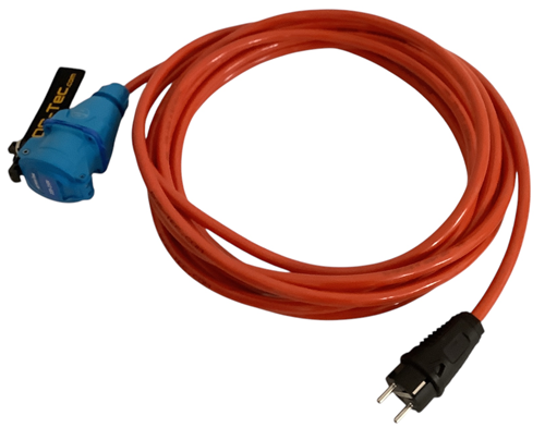 RETTBOX® ONE AIR Anschlussstecker 20 A, 1P+N+E, 12 Meter Anschlussleitung, Schuko-Stecker, Rot