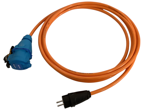 RETTBOX® ONE Anschlussstecker 20 A, 230 V, 1P+N+E+2 HK, 10 m Anschlussleitung Orange, Schuko-Stecker