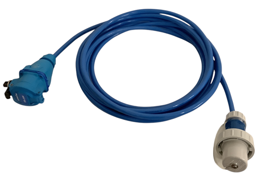 RETTBOX® ONE AIR Anschlussstecker 20 A, 1P+N+E, 4 Meter Anschlussleitung, Schuko-Stecker mit Bajonett-Verschluss, Farbe: Blau