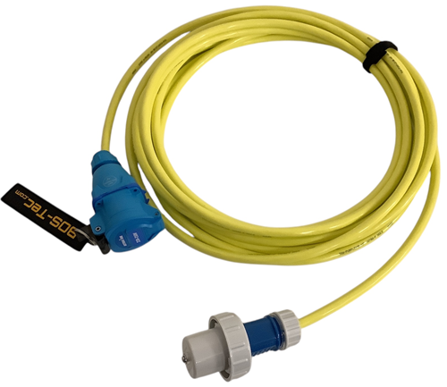 RETTBOX® ONE AIR Anschlussstecker 20 A, 1P+N+E, 10 Meter Anschlussleitung, Schuko-Stecker mit Bajonett-Verschluss, Farbe: Gelb