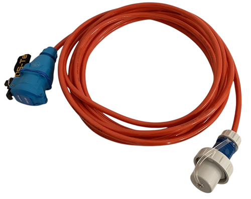 RETTBOX® ONE AIR Anschlussstecker 20 A, 1P+N+E, 6 Meter Anschlussleitung, Schuko-Stecker mit Bajonett-Verschluss, Farbe: Rot