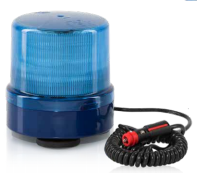 Hänsch Comet LED, Lichtfarbe blau, Blaue Haube, Magnethalterung, Spiralkabel mit Universalstecker, Analoge Ansteuerung, Automatisch Nachtabsenkung (K1), Keine Funktionsüberwachung,