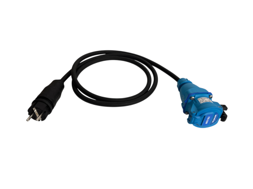 RETTBOX® ONE Anschlussstecker 20 A, 230 V, 1P+N+E+2 HK, 8 m Anschlussleitung schwarz, Schuko-Stecker