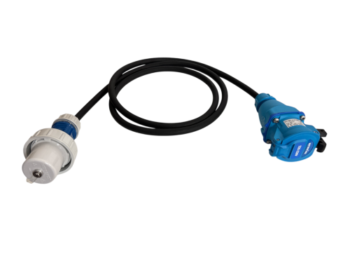 RETTBOX® ONE AIR Anschlussstecker 20 A, 1P+N+E, 10 Meter Anschlussleitung, Schuko-Stecker mit Bajonett-Verschluss, Farbe: Schwarz