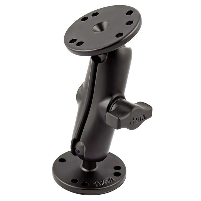 RAM Mounts Aufbau-Set - B-Kugel (1 Zoll) - 2x Runde Basisplatten (AMPS) - Mittlerer Verbindungsarm (ca. 94,74 mm)